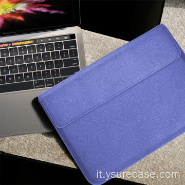 Custodia folio per computer portatile in pelle impermeabile per MacBook